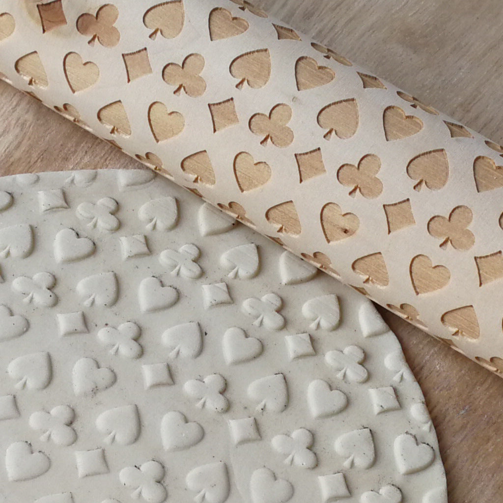 Card Suits Wooden Rolling Pin